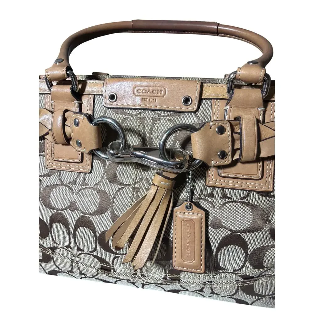 Coach Hamptons Signature Canvas Carryall F13065 signature C brown tan vintage
